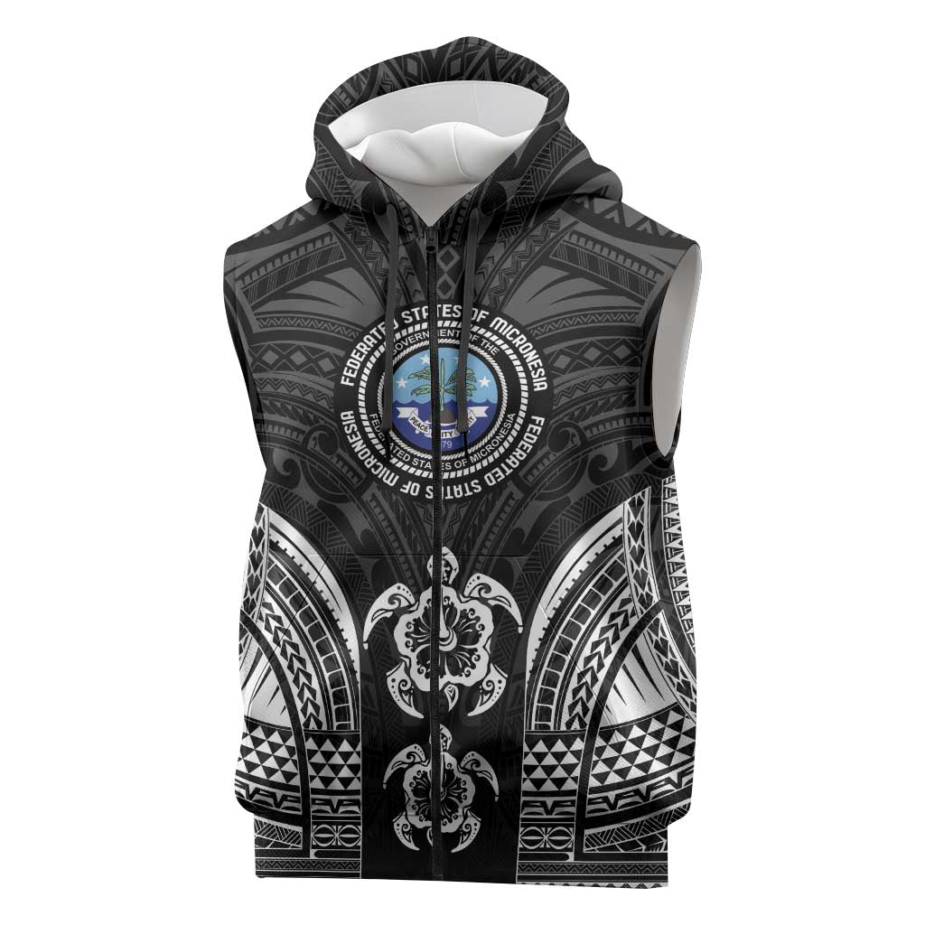 FSM Micronesia Six 9 One Sleeveless Zip Hoodie Polynesian Tribal Pattern - Polynesian Pride