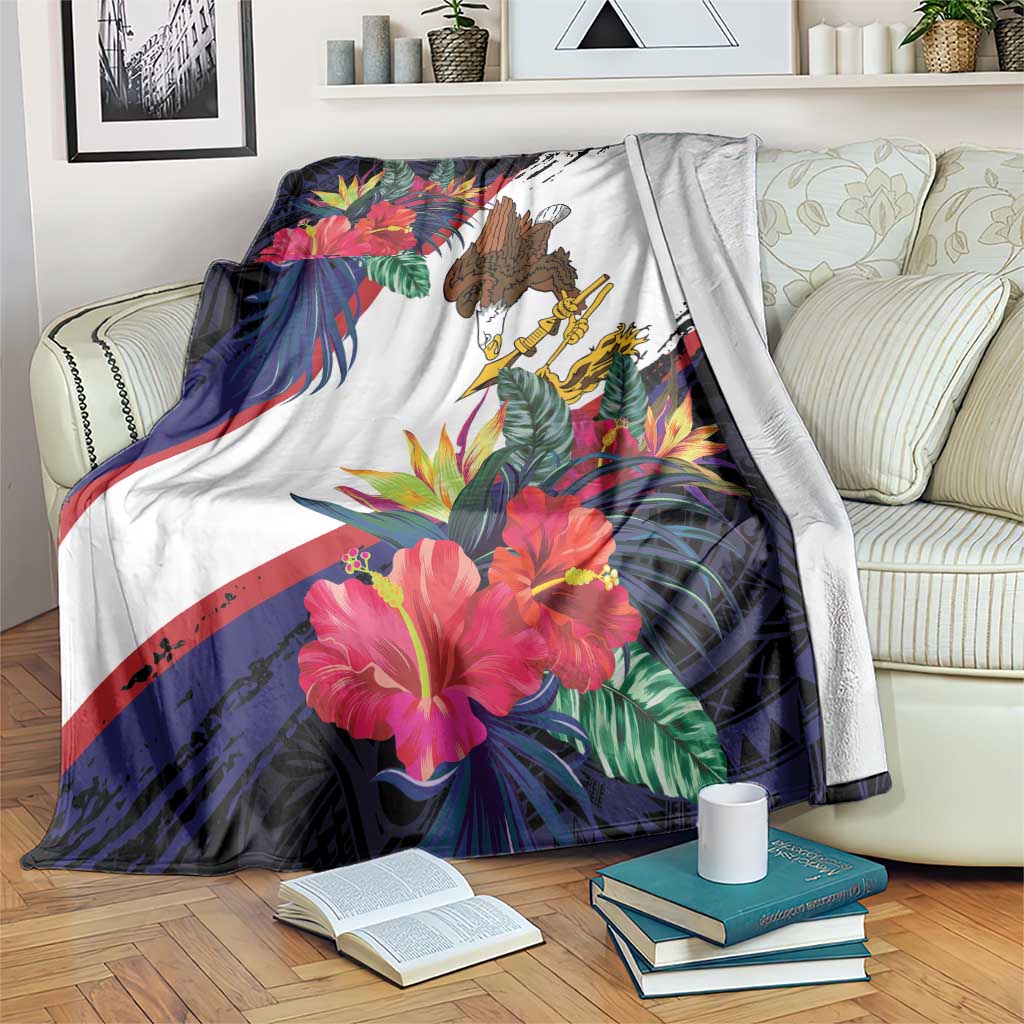 American Samoa Flag Day Since 1900 Blanket Samoa Muamua Le Atua Tropical Flowers