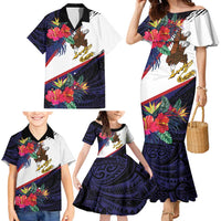 American Samoa Flag Day Since 1900 Family Matching Mermaid Dress and Hawaiian Shirt Samoa Muamua Le Atua Tropical Flowers LT9 - Polynesian Pride