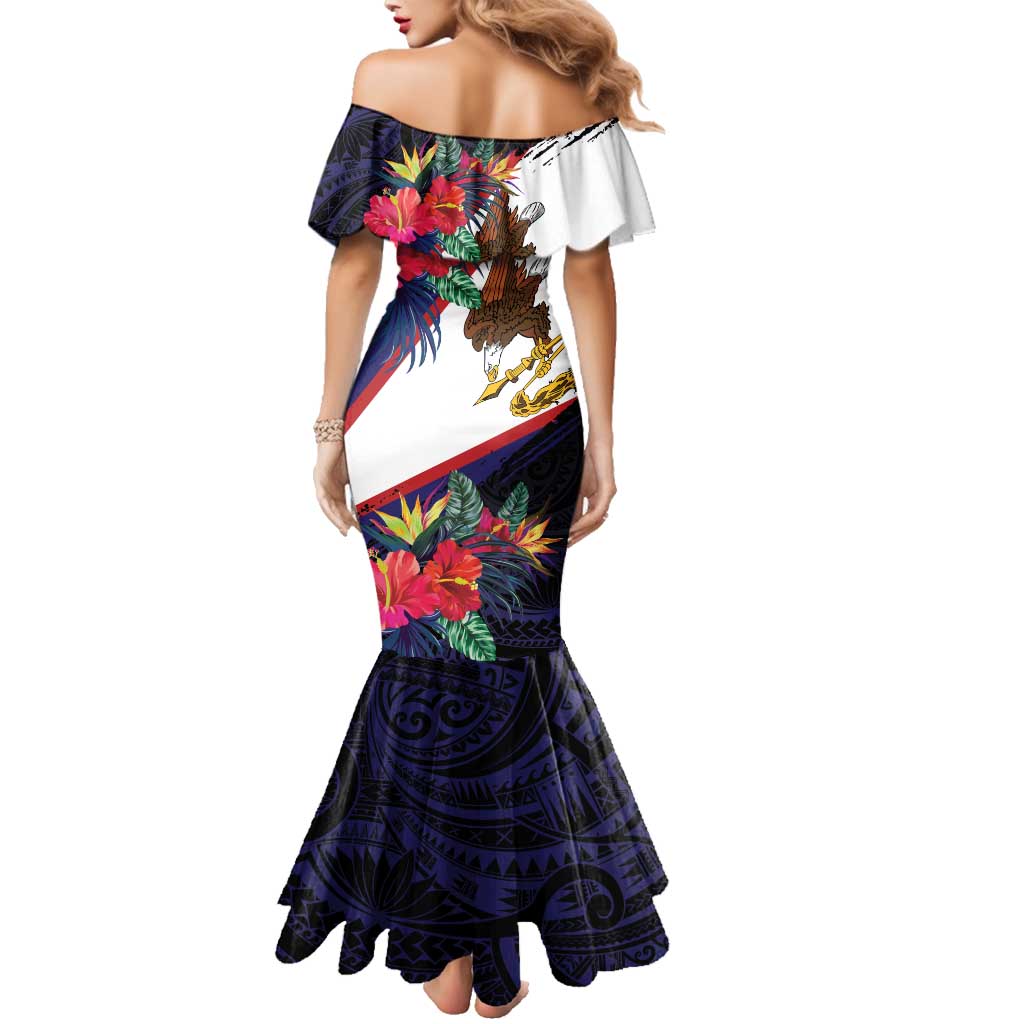 American Samoa Flag Day Since 1900 Family Matching Mermaid Dress and Hawaiian Shirt Samoa Muamua Le Atua Tropical Flowers LT9 - Polynesian Pride