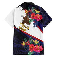 American Samoa Flag Day Since 1900 Family Matching Off Shoulder Short Dress and Hawaiian Shirt Samoa Muamua Le Atua Tropical Flowers LT9 - Polynesian Pride
