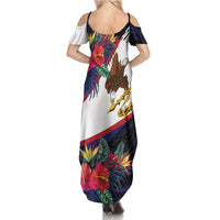 American Samoa Flag Day Since 1900 Family Matching Summer Maxi Dress and Hawaiian Shirt Samoa Muamua Le Atua Tropical Flowers LT9 - Polynesian Pride
