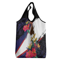American Samoa Flag Day Since 1900 Grocery Bag Samoa Muamua Le Atua Tropical Flowers