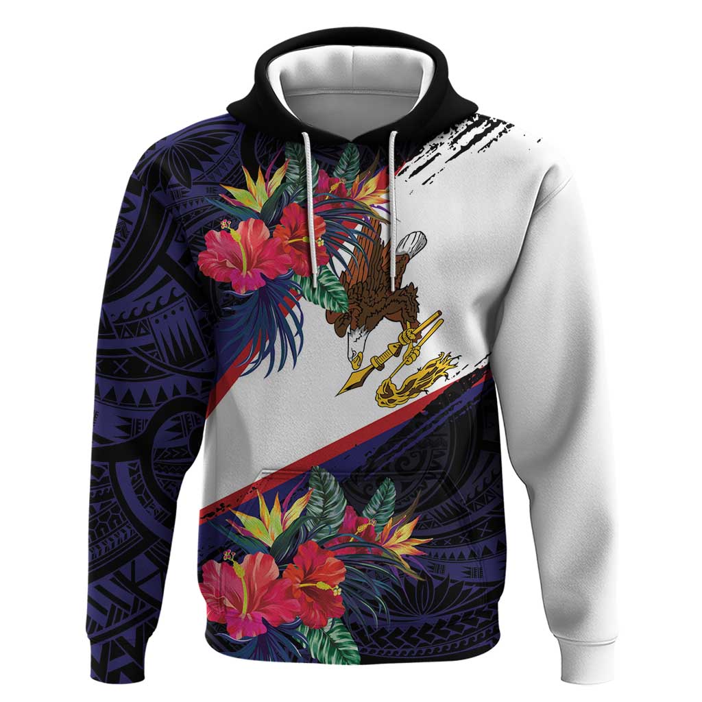 American Samoa Flag Day Since 1900 Hoodie Samoa Muamua Le Atua Tropical Flowers
