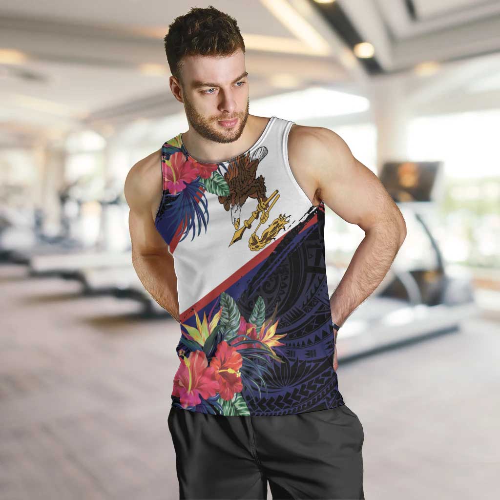 American Samoa Flag Day Since 1900 Men Tank Top Samoa Muamua Le Atua Tropical Flowers