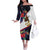 American Samoa Flag Day Since 1900 Off The Shoulder Long Sleeve Dress Samoa Muamua Le Atua Tropical Flowers