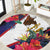 American Samoa Flag Day Since 1900 Round Carpet Samoa Muamua Le Atua Tropical Flowers