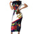 American Samoa Flag Day Since 1900 Short Sleeve Bodycon Dress Samoa Muamua Le Atua Tropical Flowers