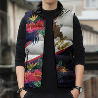 American Samoa Flag Day Since 1900 Sleeveless Puffer Jacket Samoa Muamua Le Atua Tropical Flowers LT9 - Polynesian Pride