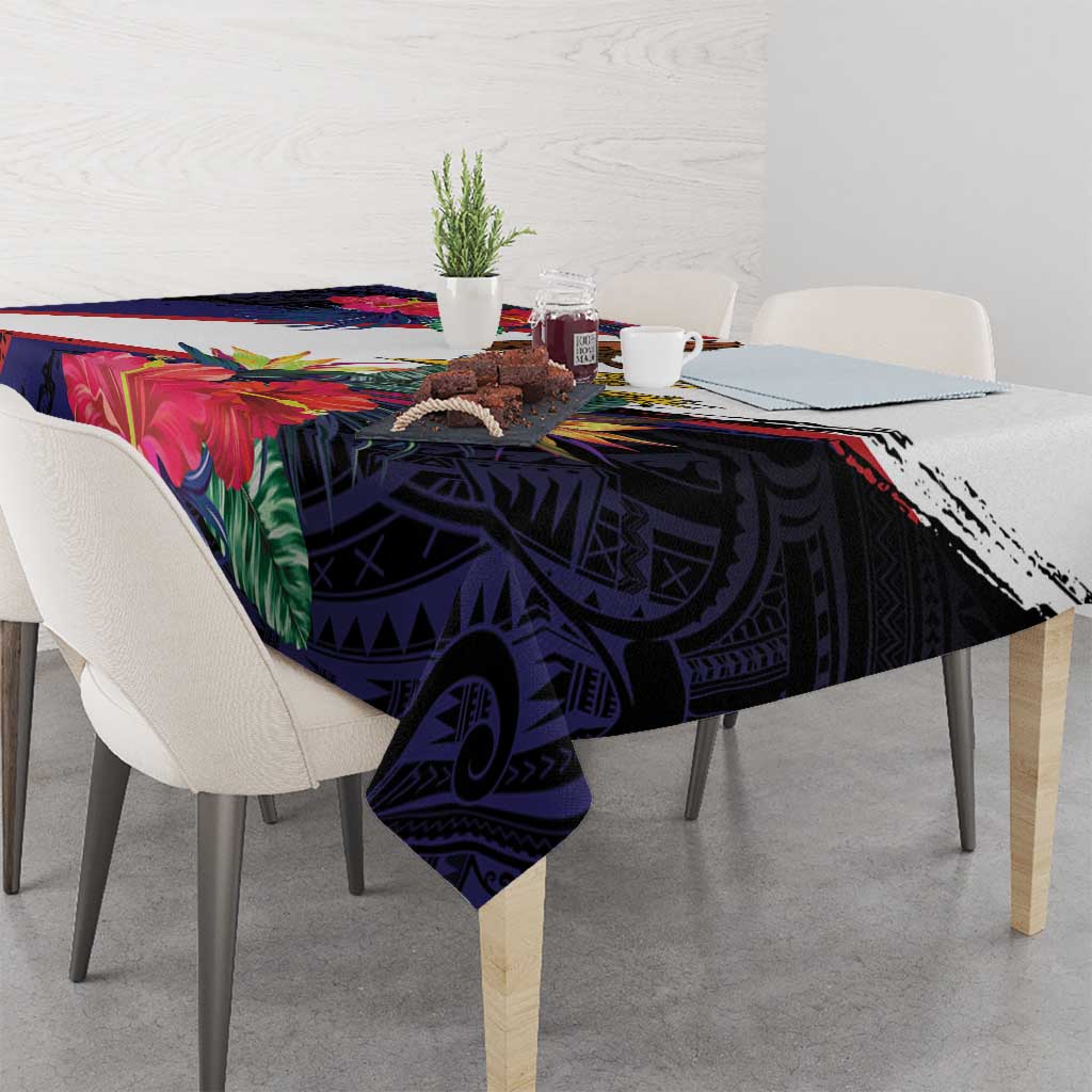American Samoa Flag Day Since 1900 Tablecloth Samoa Muamua Le Atua Tropical Flowers
