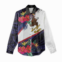 American Samoa Flag Day Since 1900 Women Casual Shirt Samoa Muamua Le Atua Tropical Flowers