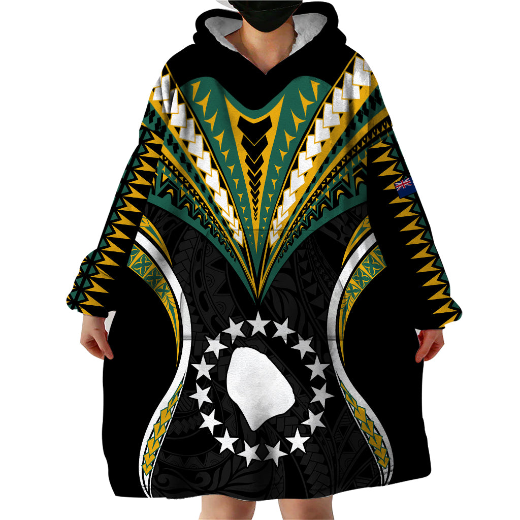 Polynesian Pride Atiu Island Wearable Blanket Hoodie Cook Islands Tribal Wave Style LT9 - Polynesian Pride