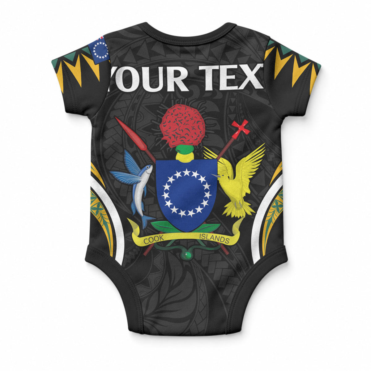 Personalised Polynesian Pride Atiu Island Baby Onesie Cook Islands Tribal Wave Style LT9 - Polynesian Pride