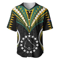 Polynesian Pride Manihiki Island Baseball Jersey Cook Islands Tribal Wave Style LT9 Black - Polynesian Pride