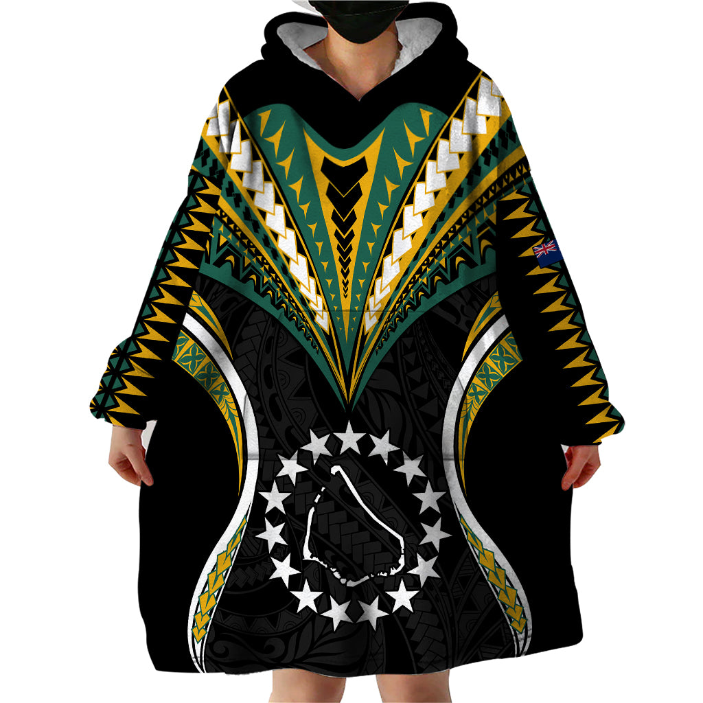 (Personalised) Polynesian Pride Manihiki Island Wearable Blanket Hoodie Cook Islands Tribal Wave Style LT9 - Polynesian Pride