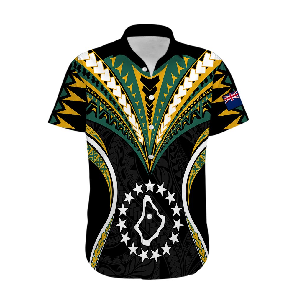 (Personalised) Polynesian Pride Palmerston Island Hawaiian Shirt Cook Islands Tribal Wave Style LT9 Black - Polynesian Pride