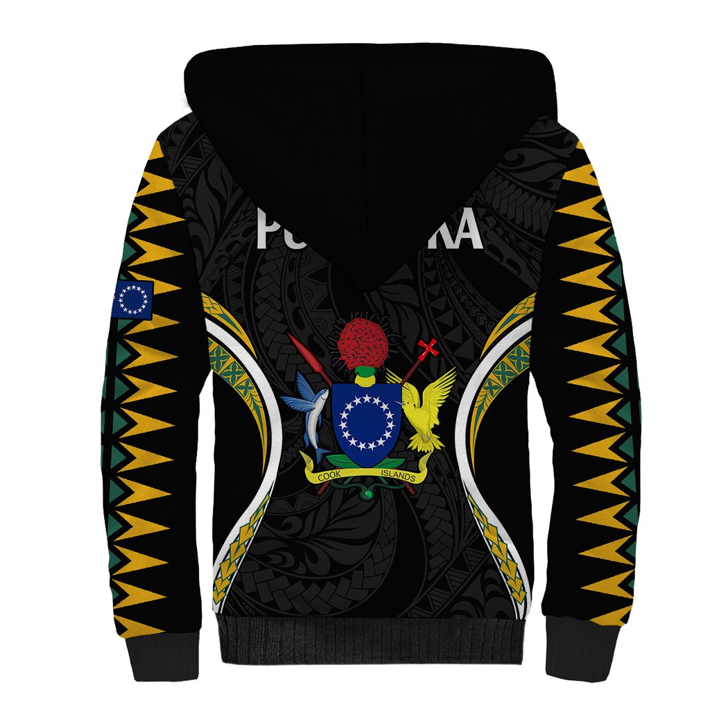 Polynesian Pride Pukapuka Island Sherpa Hoodie Cook Islands Tribal Wave Style LT9 - Polynesian Pride
