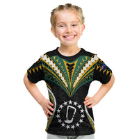 Polynesian Pride Rakahanga Island Kid T Shirt Cook Islands Tribal Wave Style LT9 Black - Polynesian Pride