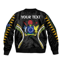 (Personalised) Polynesian Pride Rakahanga Island Bomber Jacket Cook Islands Tribal Wave Style LT9 - Polynesian Pride