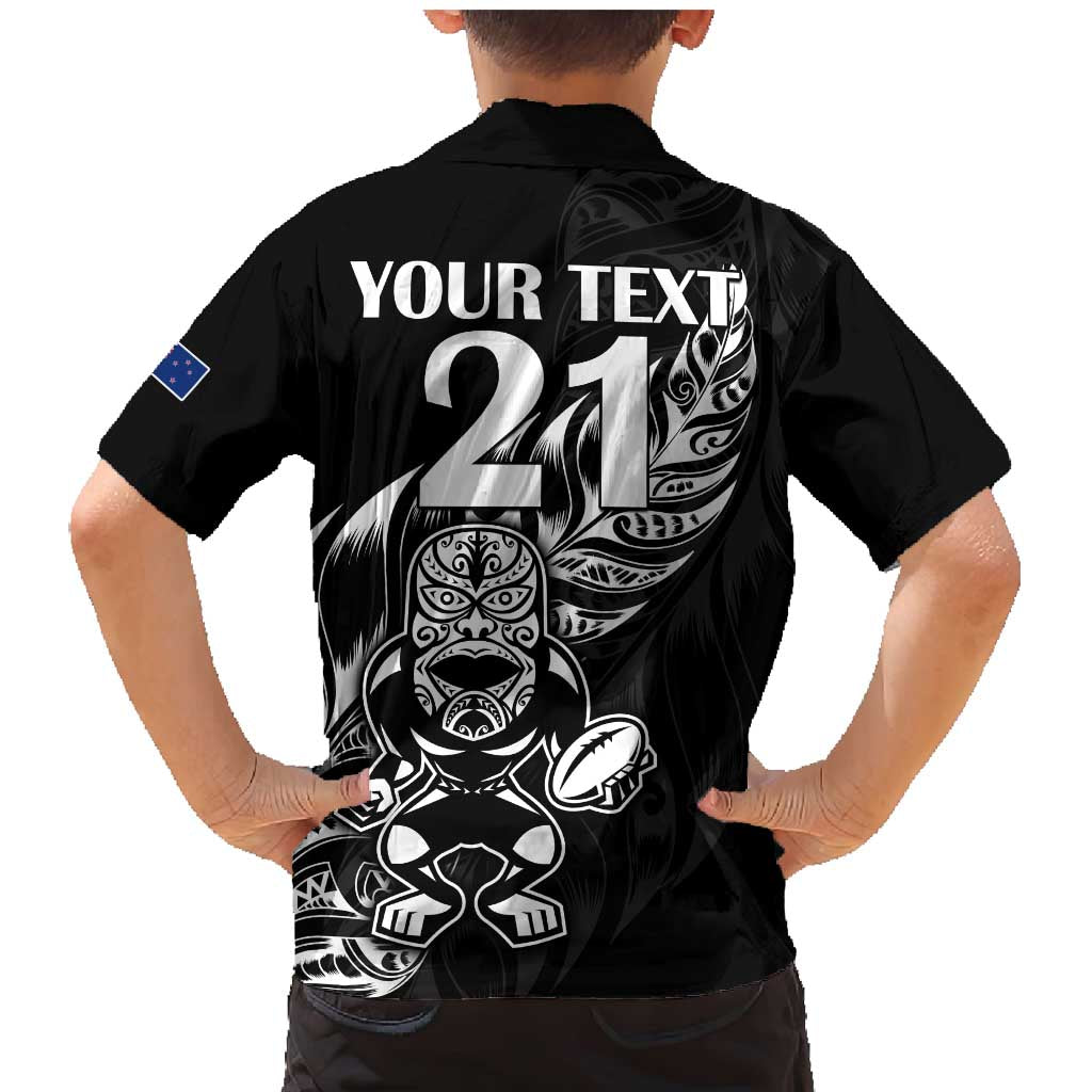 New Zealand Rugby Custom Family Matching Mermaid Dress and Hawaiian Shirt Opango All Black Fern LT9 - Polynesian Pride