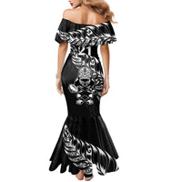 New Zealand Rugby Custom Family Matching Mermaid Dress and Hawaiian Shirt Opango All Black Fern LT9 - Polynesian Pride