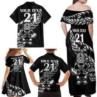 New Zealand Rugby Custom Family Matching Off Shoulder Maxi Dress and Hawaiian Shirt Opango All Black Fern LT9 - Polynesian Pride