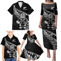 New Zealand Rugby Custom Family Matching Puletasi and Hawaiian Shirt Opango All Black Fern LT9 - Polynesian Pride