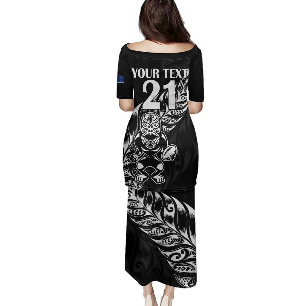 New Zealand Rugby Custom Family Matching Puletasi and Hawaiian Shirt Opango All Black Fern LT9 - Polynesian Pride