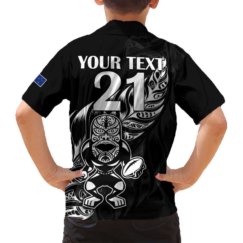 New Zealand Rugby Custom Family Matching Summer Maxi Dress and Hawaiian Shirt Opango All Black Fern LT9 - Polynesian Pride