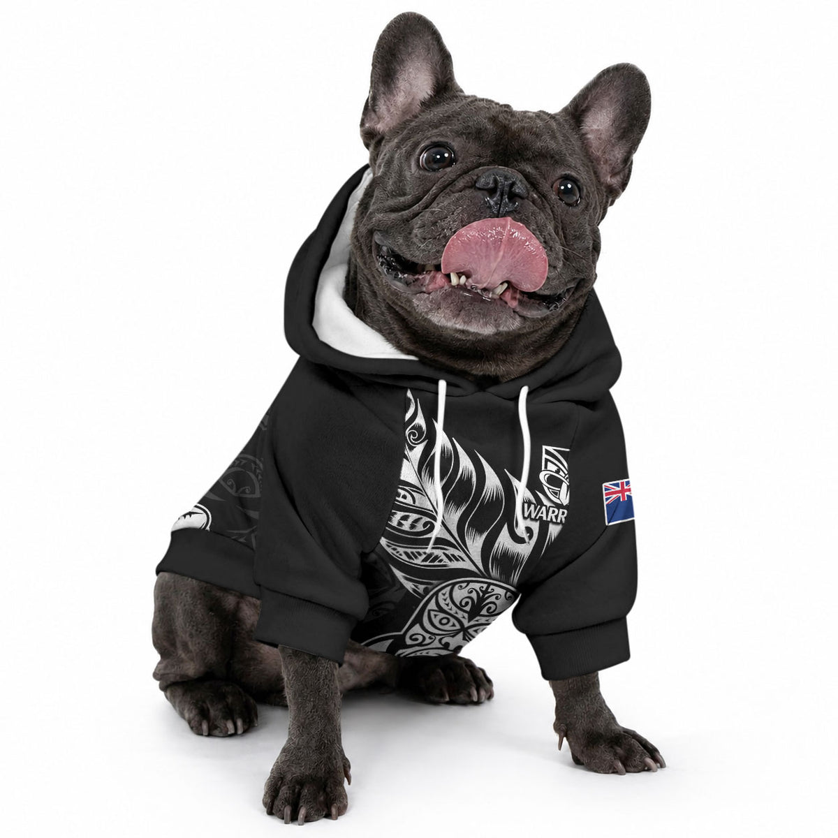 New Zealand Warrior Rugby Pet Hoodie LT9 - Polynesian Pride