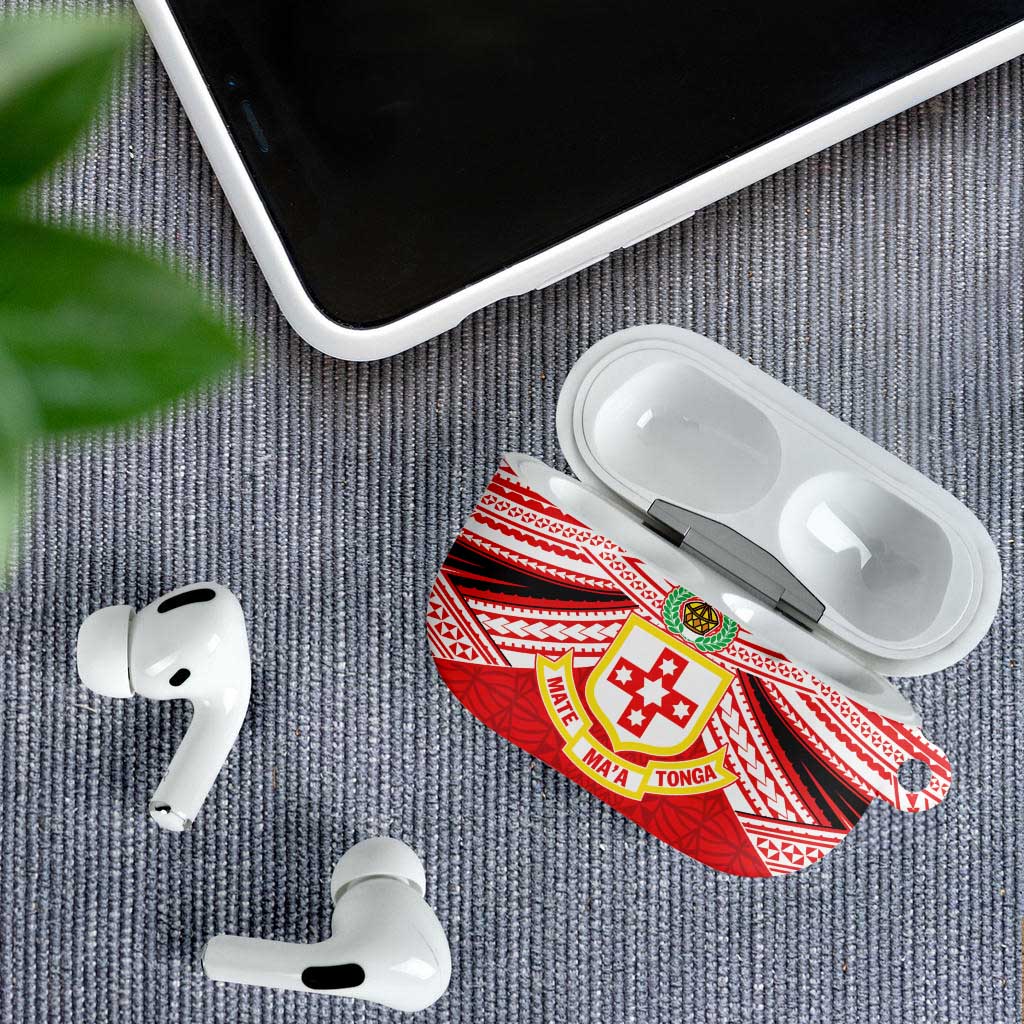 Personalised Kolisi Tonga College Atele AirPods Case Polynesian Ngatu Tribal - Polynesian Pride
