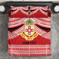 Personalised Kolisi Tonga College Atele Bedding Set Polynesian Ngatu Tribal