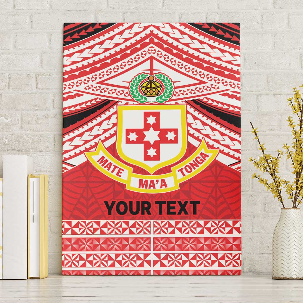 Personalised Kolisi Tonga College Atele Canvas Wall Art Polynesian Ngatu Tribal