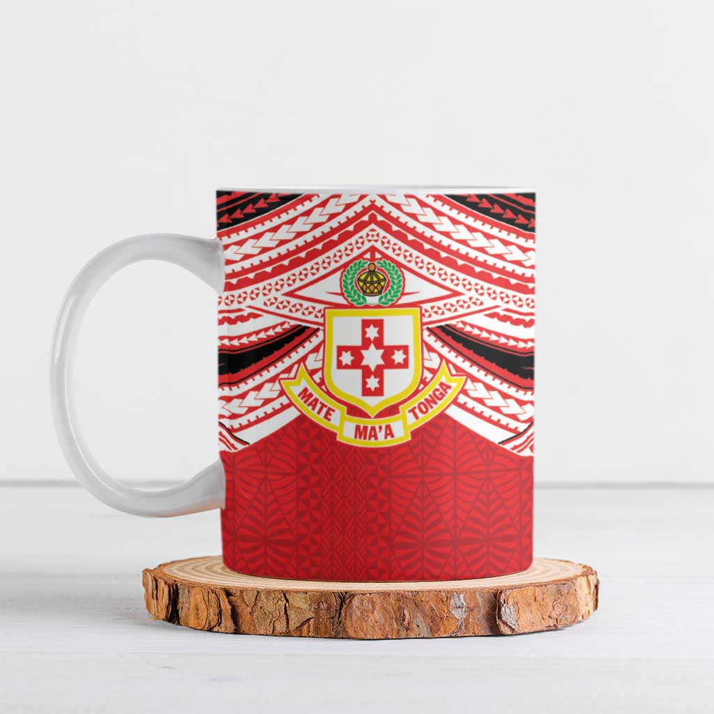 Personalised Kolisi Tonga College Atele Ceramic Mug Polynesian Ngatu Tribal - Polynesian Pride