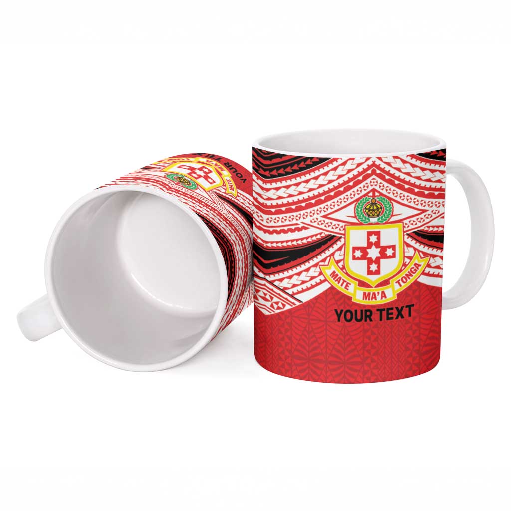 Personalised Kolisi Tonga College Atele Ceramic Mug Polynesian Ngatu Tribal - Polynesian Pride