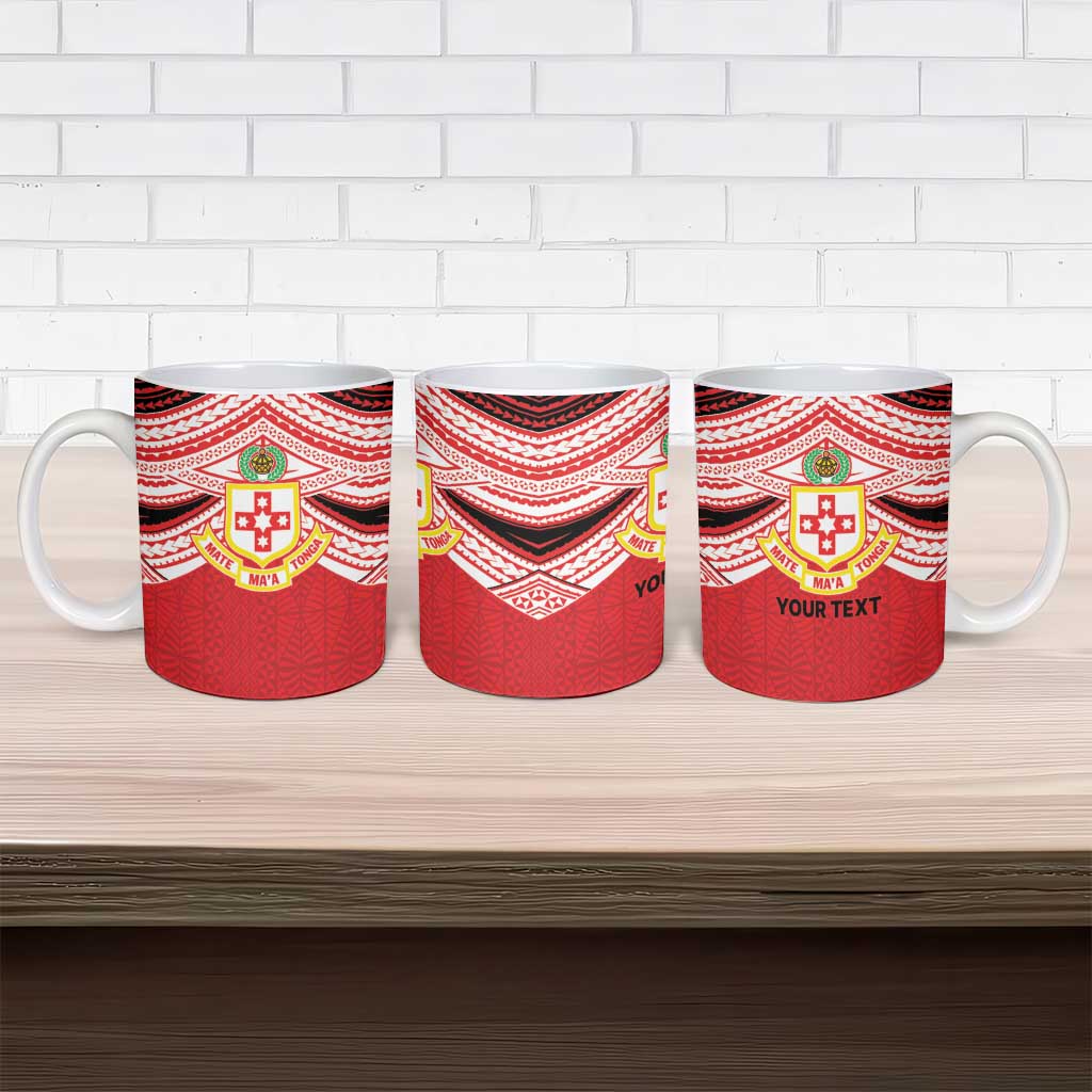 Personalised Kolisi Tonga College Atele Ceramic Mug Polynesian Ngatu Tribal - Polynesian Pride