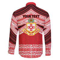 Personalised Kolisi Tonga College Atele Family Matching Short Sleeve Bodycon Dress and Hawaiian Shirt Polynesian Ngatu Tribal LT9 - Polynesian Pride