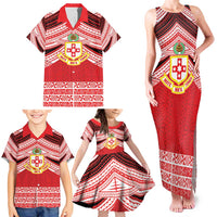 Personalised Kolisi Tonga College Atele Family Matching Tank Maxi Dress and Hawaiian Shirt Polynesian Ngatu Tribal LT9 - Polynesian Pride