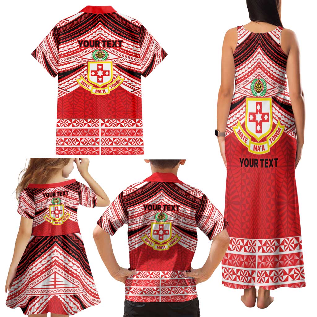 Personalised Kolisi Tonga College Atele Family Matching Tank Maxi Dress and Hawaiian Shirt Polynesian Ngatu Tribal LT9 - Polynesian Pride