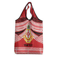 Personalised Kolisi Tonga College Atele Grocery Bag Polynesian Ngatu Tribal