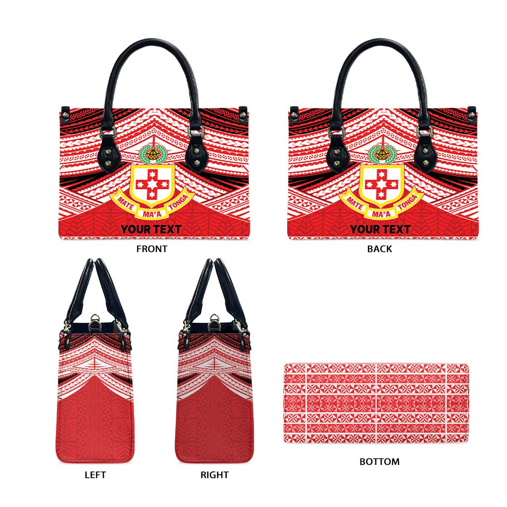 Personalised Kolisi Tonga College Atele Leather Bag Polynesian Ngatu Tribal - Polynesian Pride