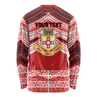 Personalised Kolisi Tonga College Atele Long Sleeve Shirt Polynesian Ngatu Tribal