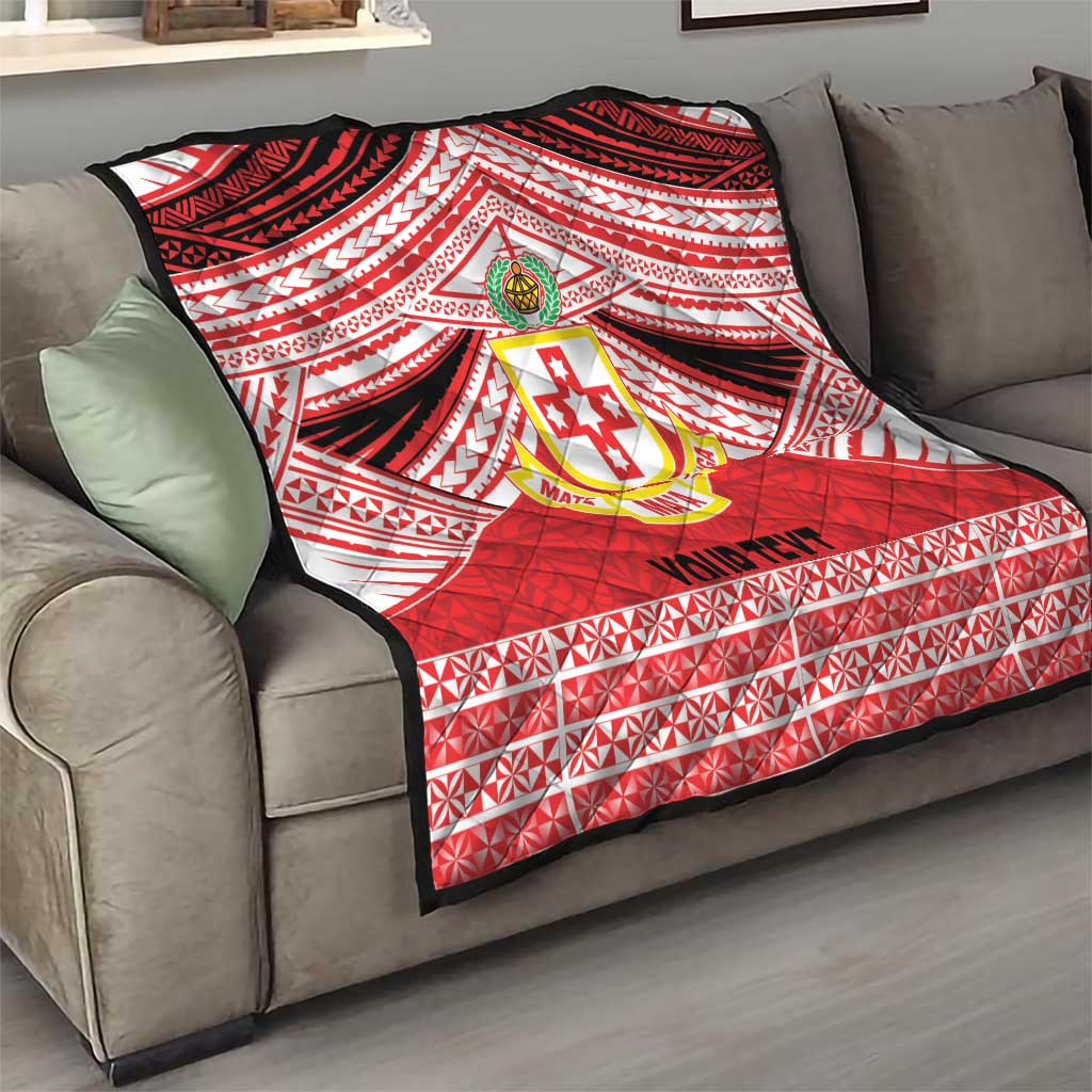 Personalised Kolisi Tonga College Atele Quilt Polynesian Ngatu Tribal