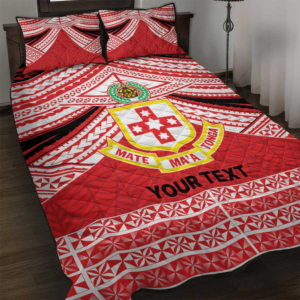 Personalised Kolisi Tonga College Atele Quilt Bed Set Polynesian Ngatu Tribal