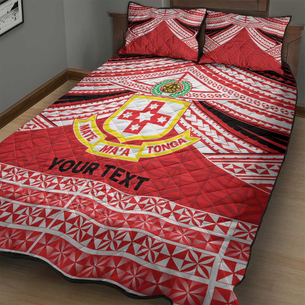 Personalised Kolisi Tonga College Atele Quilt Bed Set Polynesian Ngatu Tribal