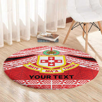 Personalised Kolisi Tonga College Atele Round Carpet Polynesian Ngatu Tribal
