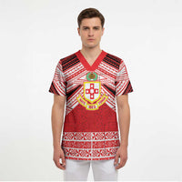 Personalised Kolisi Tonga College Atele Scrub Top Polynesian Ngatu Tribal - Polynesian Pride