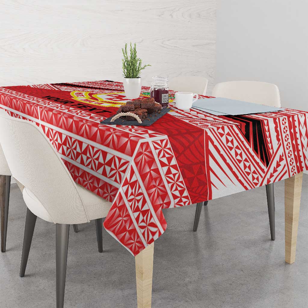 Personalised Kolisi Tonga College Atele Tablecloth Polynesian Ngatu Tribal