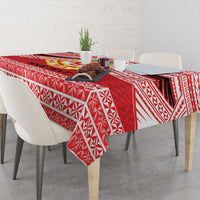 Personalised Kolisi Tonga College Atele Tablecloth Polynesian Ngatu Tribal