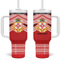 Personalised Kolisi Tonga College Atele Tumbler With Handle Polynesian Ngatu Tribal